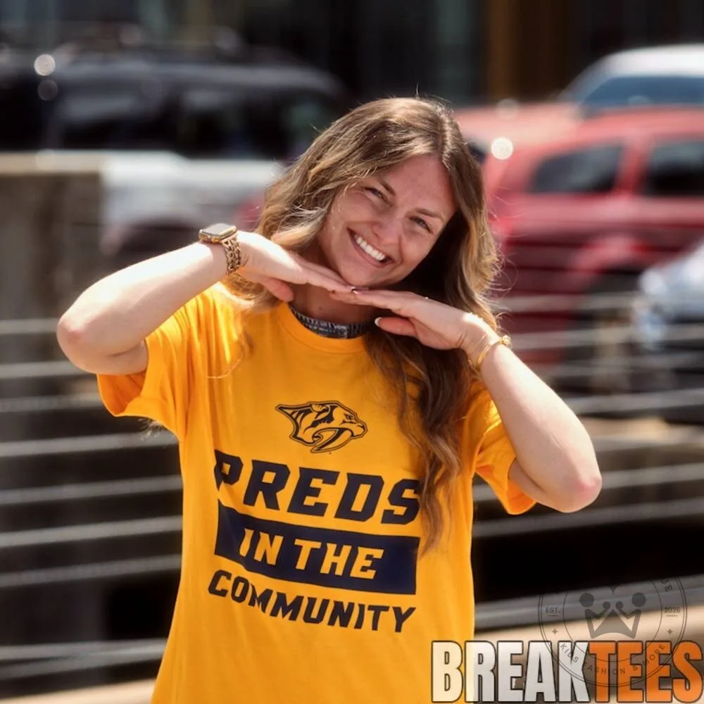 Nashville Predators In The Community Gold Fan T-Shirt 9 Nashville Predators In The Community Gold Fan T-Shirt