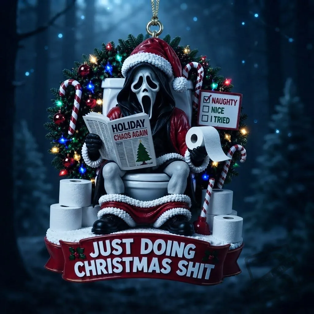 Ghostface Toilet Christmas Ornament