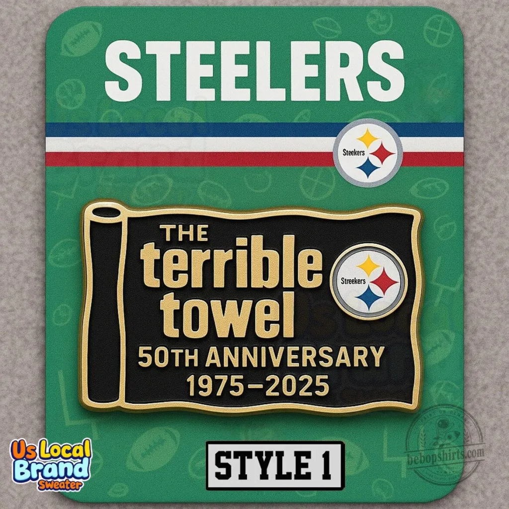 Pittsburgh Steelers The Terrible Towel 50th Anniversary Pin Badge