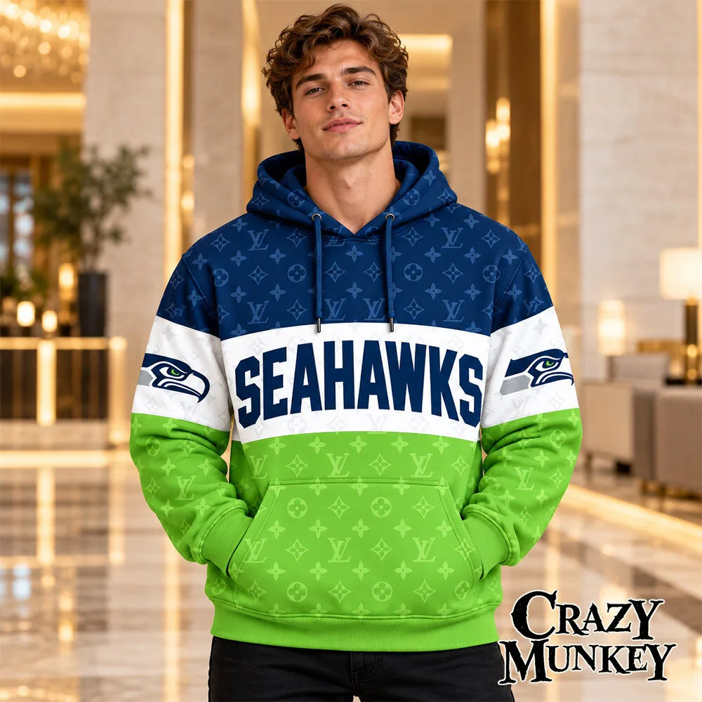 Seattle Seahawks LV Luxury Monogram Concept Fan Hoodie | Apparel