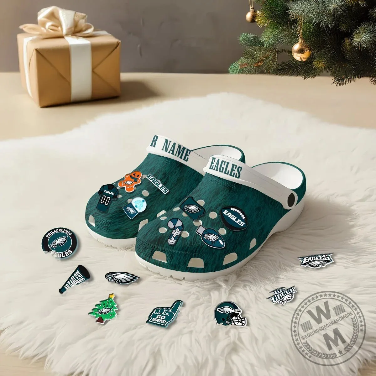 Philadelphia Eagles Football Team Custom Name Crocs Shoes