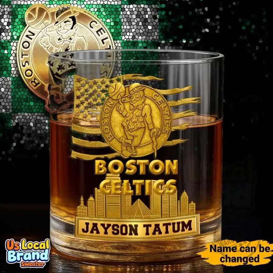 Boston Celtics Jayson Tatum NBA Basketball Team Whiskey Glass