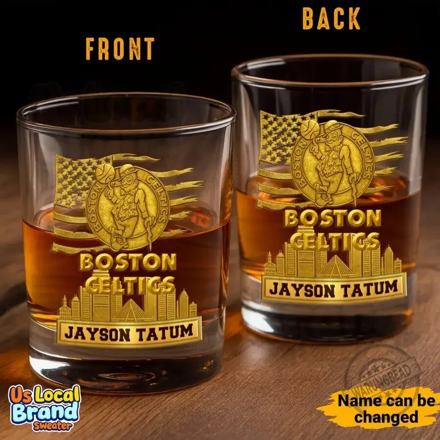 Boston Celtics Jayson Tatum NBA Basketball Team Whiskey Glass 4 Boston Celtics Jayson Tatum NBA Basketball Team Whiskey Glass
