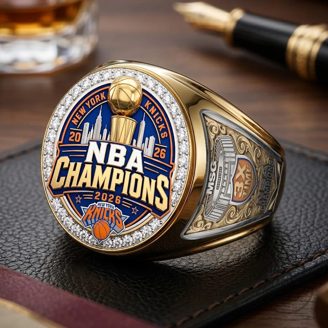 New York Knicks NBA Champions 2026 Gold Plated Commemorative Ring