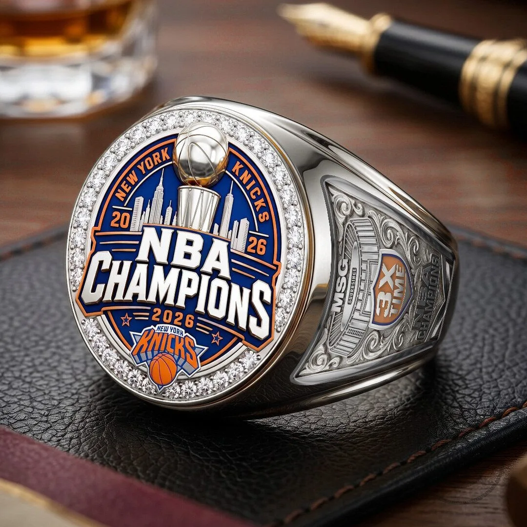 New York Knicks NBA Champions 2026 Gold Plated Commemorative Ring 7 New York Knicks NBA Champions 2026 Gold Plated Commemorative Ring