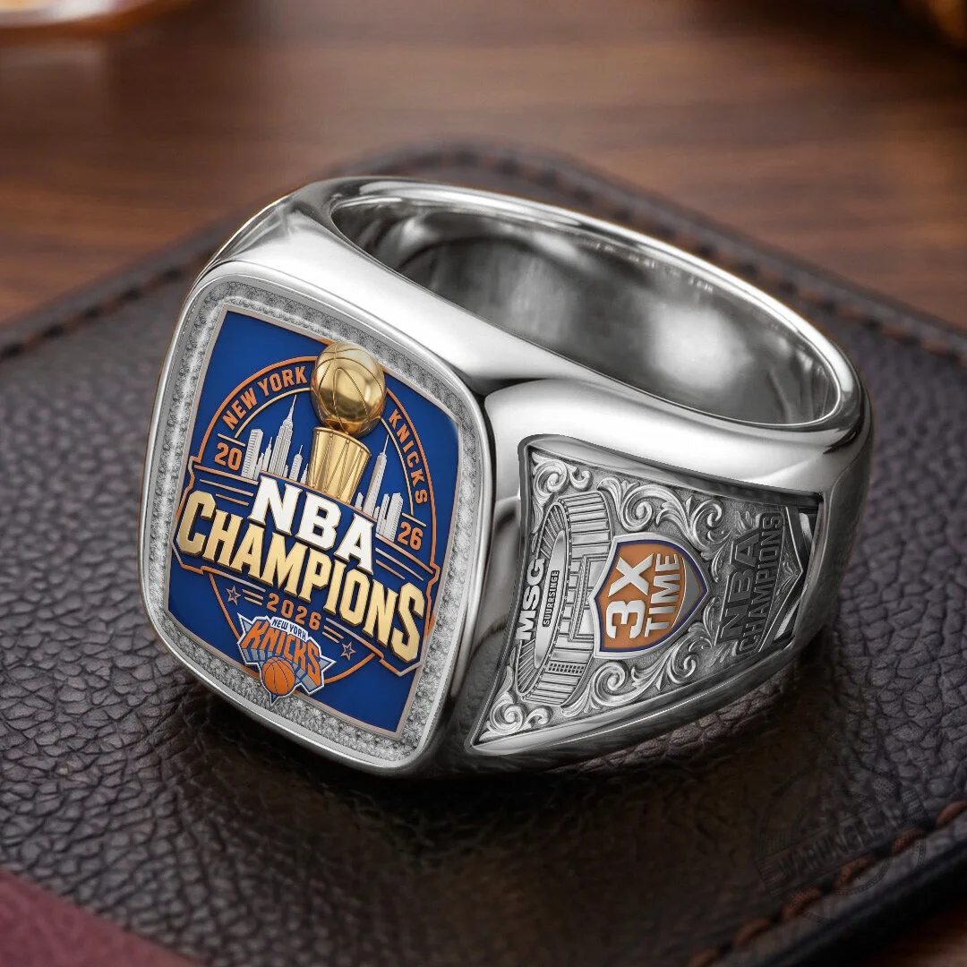 New York Knicks NBA Champions 2026 Gold Plated Commemorative Ring 8 New York Knicks NBA Champions 2026 Gold Plated Commemorative Ring
