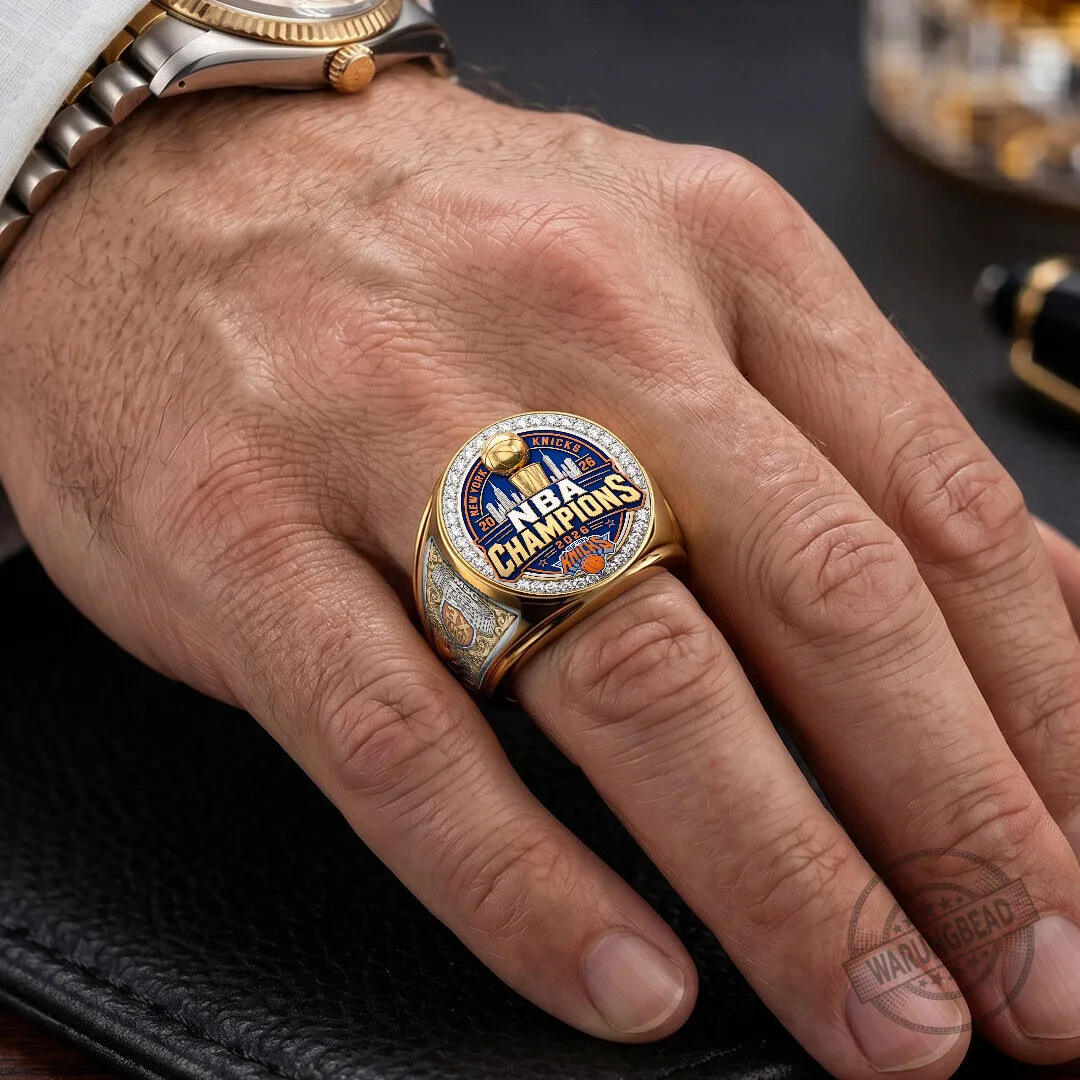 New York Knicks NBA Champions 2026 Gold Plated Commemorative Ring 10 New York Knicks NBA Champions 2026 Gold Plated Commemorative Ring
