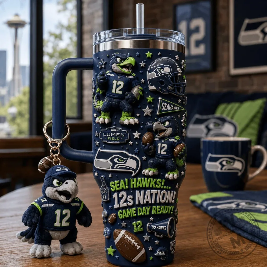 40oz Handle Tumbler for Seattle Seahawks 12s Nation Game Day Enthusiasts
