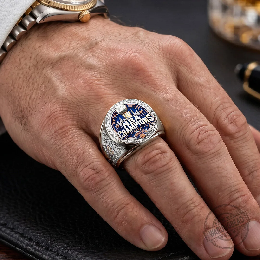 New York Knicks NBA Champions 2026 Gold Plated Commemorative Ring 11 New York Knicks NBA Champions 2026 Gold Plated Commemorative Ring