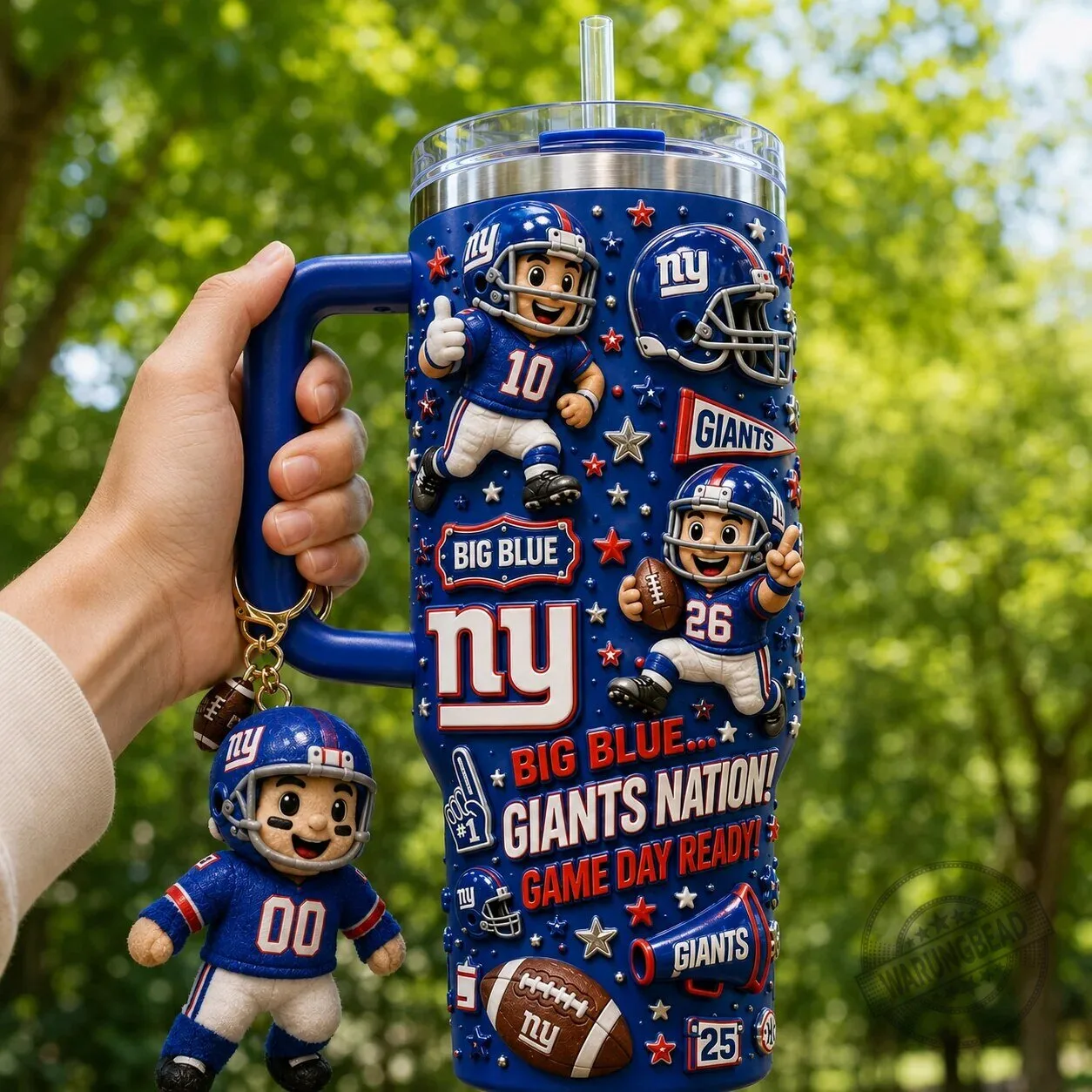 New York Giants Football Team Big Blue 40oz Stainless Steel Tumbler with Handle 4 New York Giants Football Team Big Blue 40oz Stainless Steel Tumbler with Handle