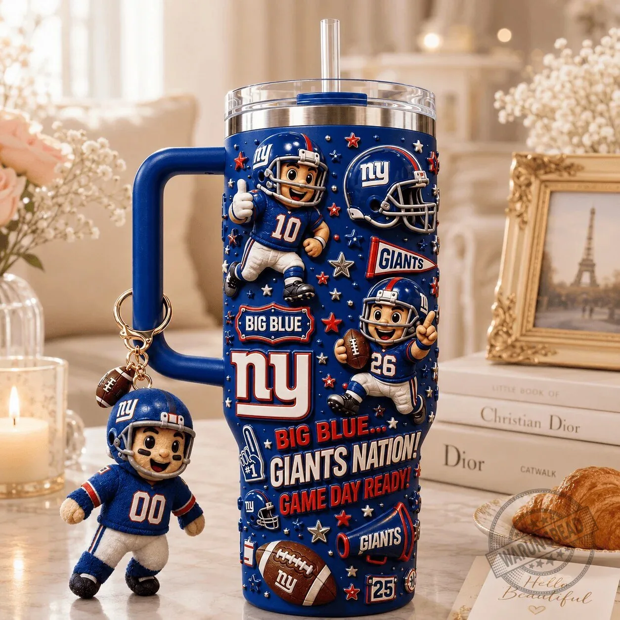 New York Giants Football Team Big Blue 40oz Stainless Steel Tumbler with Handle 5 New York Giants Football Team Big Blue 40oz Stainless Steel Tumbler with Handle
