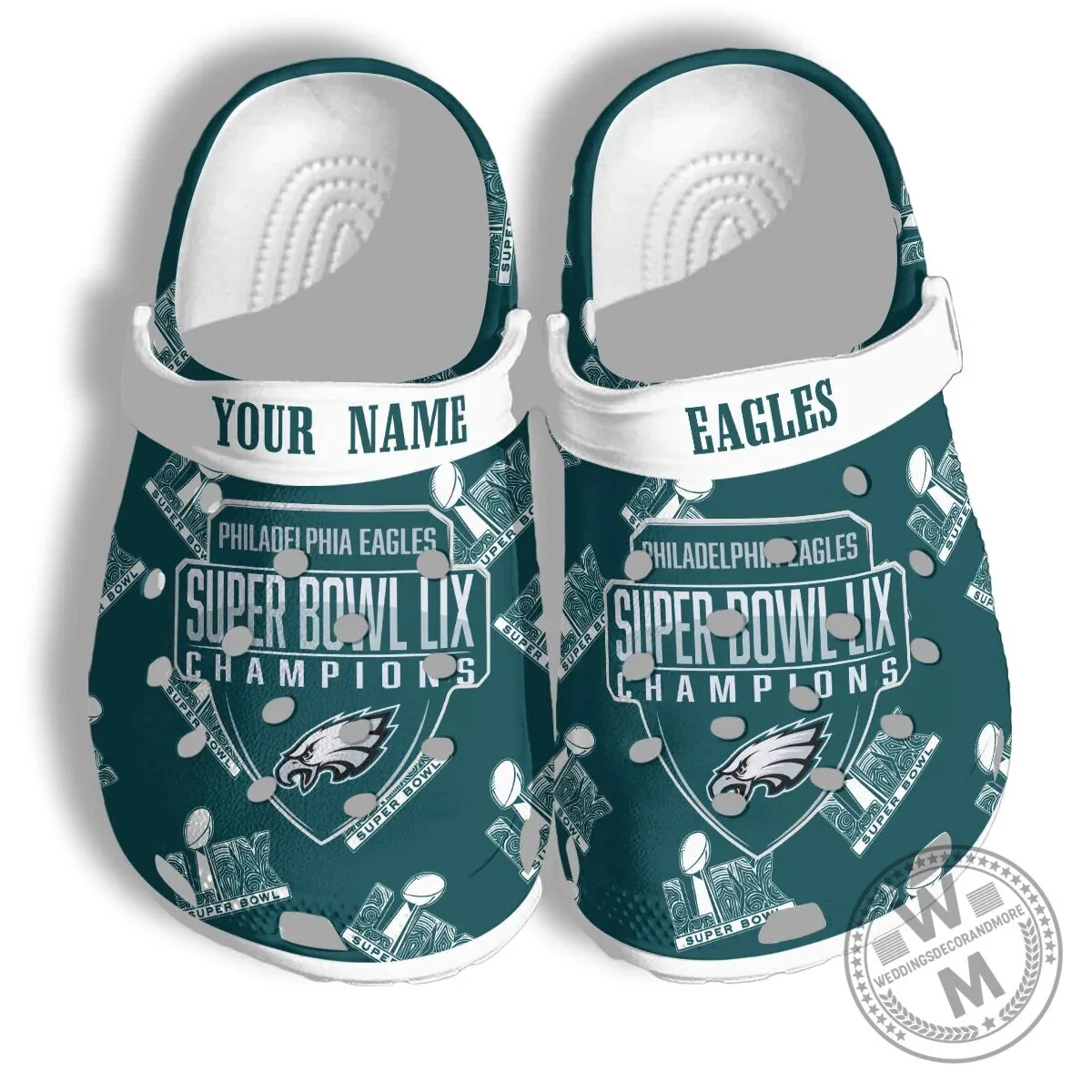 Philadelphia Eagles Football Team Fan Crocs Shoes with Jibbitz Charms 4 Philadelphia Eagles Football Team Fan Crocs Shoes with Jibbitz Charms