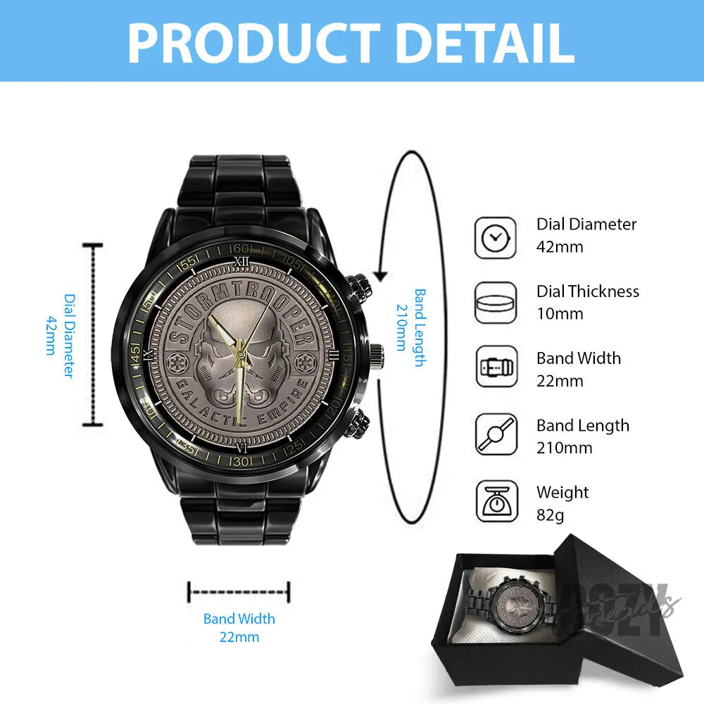 Star Wars Stormtrooper Galactic Empire Black Stainless Steel Watch 7 Star Wars Stormtrooper Galactic Empire Black Stainless Steel Watch