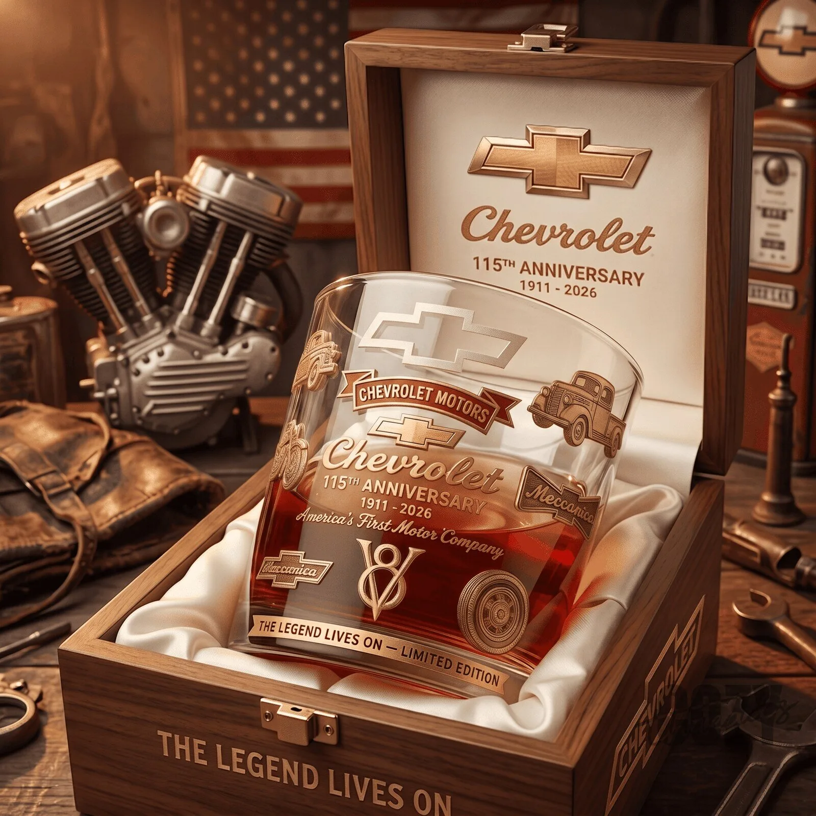 Whiskey Glass for Chevrolet's 115th Anniversary Limited Edition Celebration