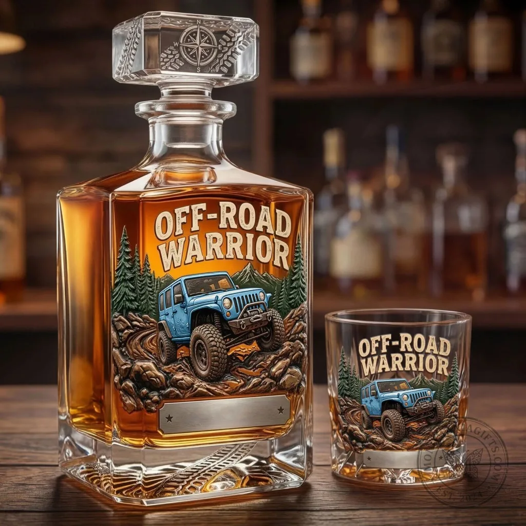 Off-Road Warrior Jeep Decanter and Whiskey Glass Set for Men 5 Off-Road Warrior Jeep Decanter and Whiskey Glass Set for Men