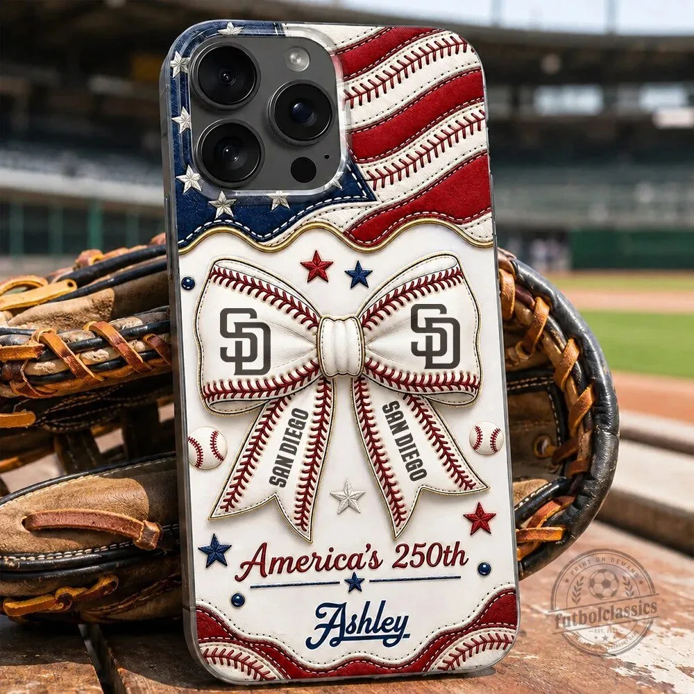 San Diego Padres Baseball Team Personalized American Flag Phone Case