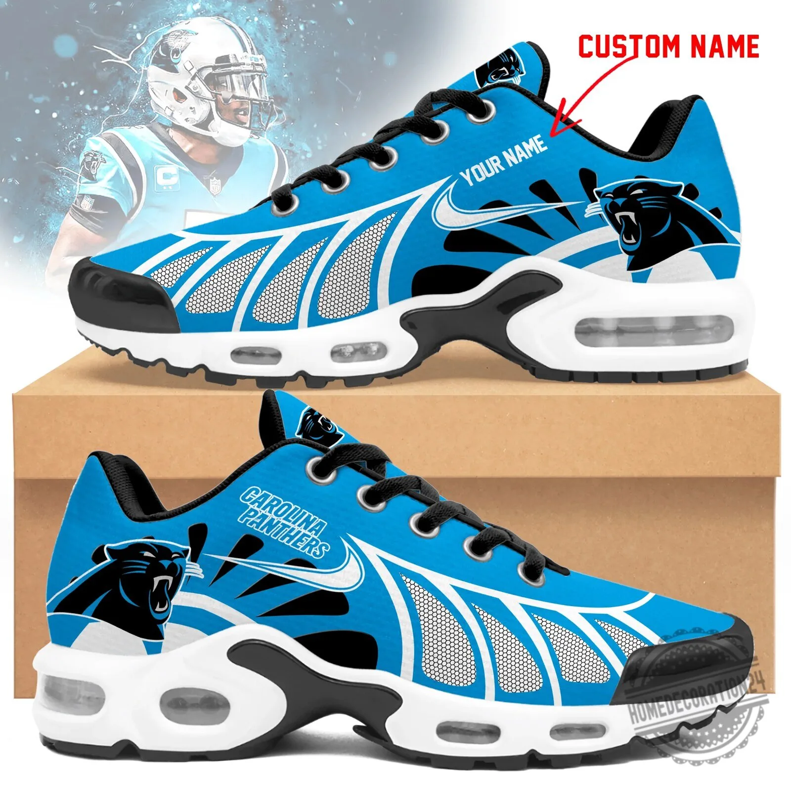 Carolina Panthers Personalized Air Max Running Shoes