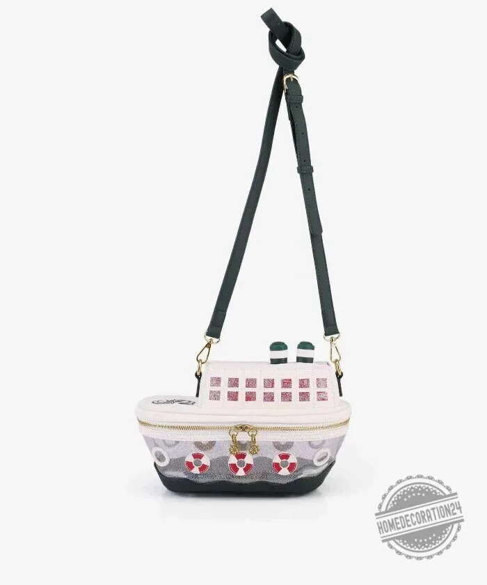 Nautical Ship Shaped Clear Crossbody Bag with Adjustable Strap