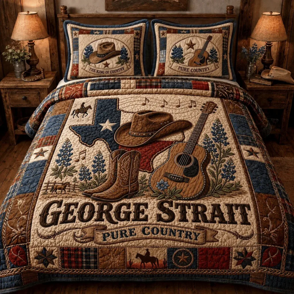 George Strait Pure Country King of Country Quilted Bedding Set George Strait Pure Country King of Country Quilted Bedding Set