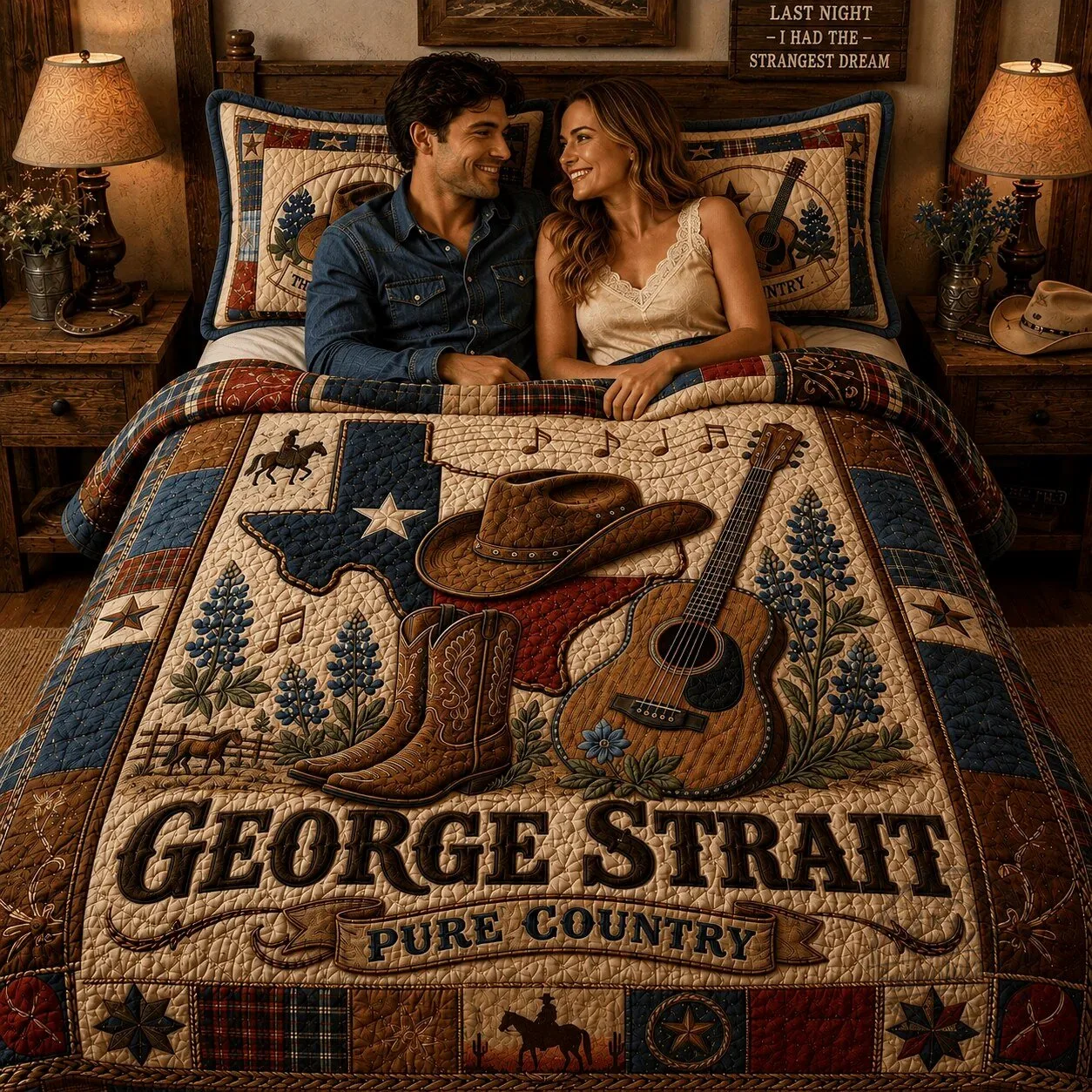 George Strait Pure Country King of Country Quilted Bedding Set 3 George Strait Pure Country King of Country Quilted Bedding Set