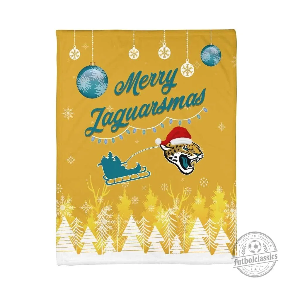 Jacksonville Jaguars Merry Jaguarsmas Christmas Fleece Blanket and Throw Pillow Set 3 Jacksonville Jaguars Merry Jaguarsmas Christmas Fleece Blanket and Throw Pillow Set