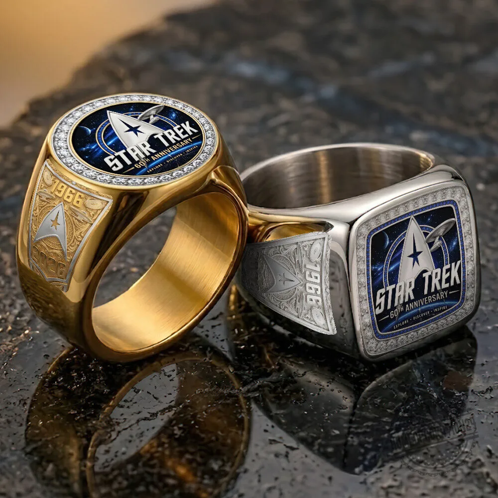 Star Trek 60th Anniversary 1966 Explore Discover Inspire Gold and Silver Ring
