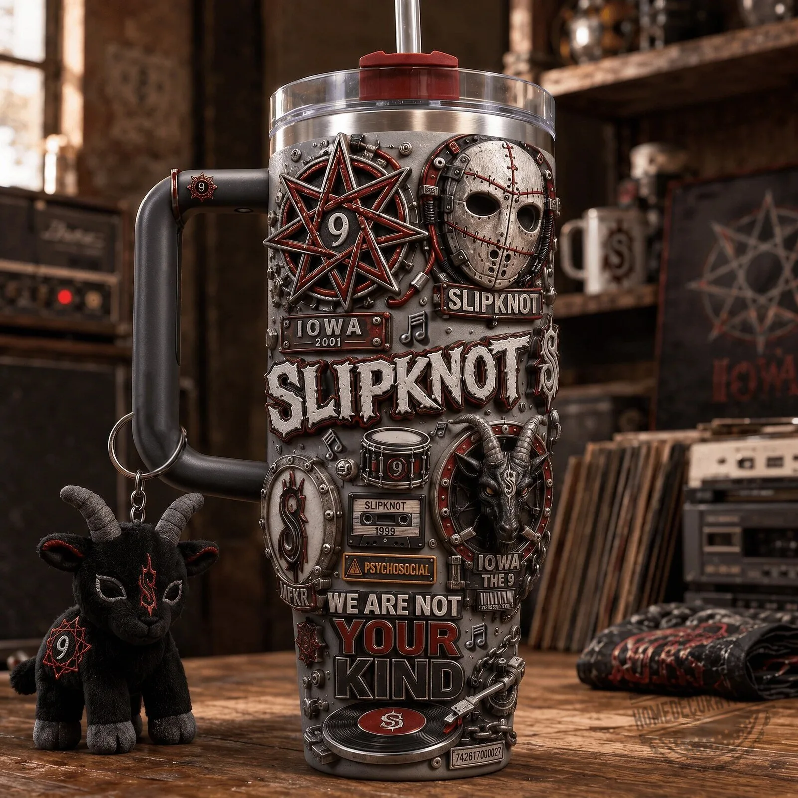 Slipknot Iowa Album Art Stainless Steel Insulated Tumbler with Handle