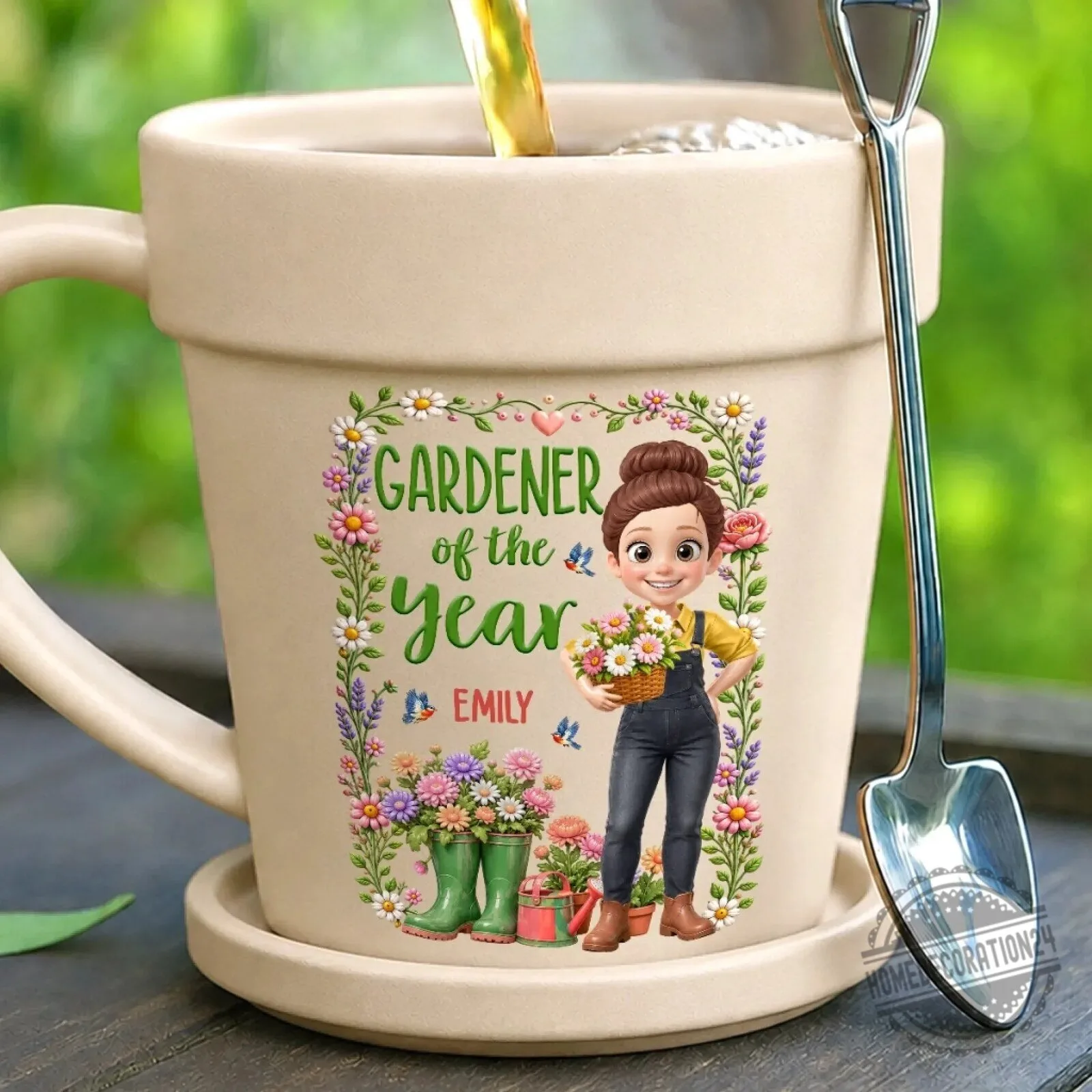 Personalized Gardener Of The Year Plant Pot Ceramic Mug