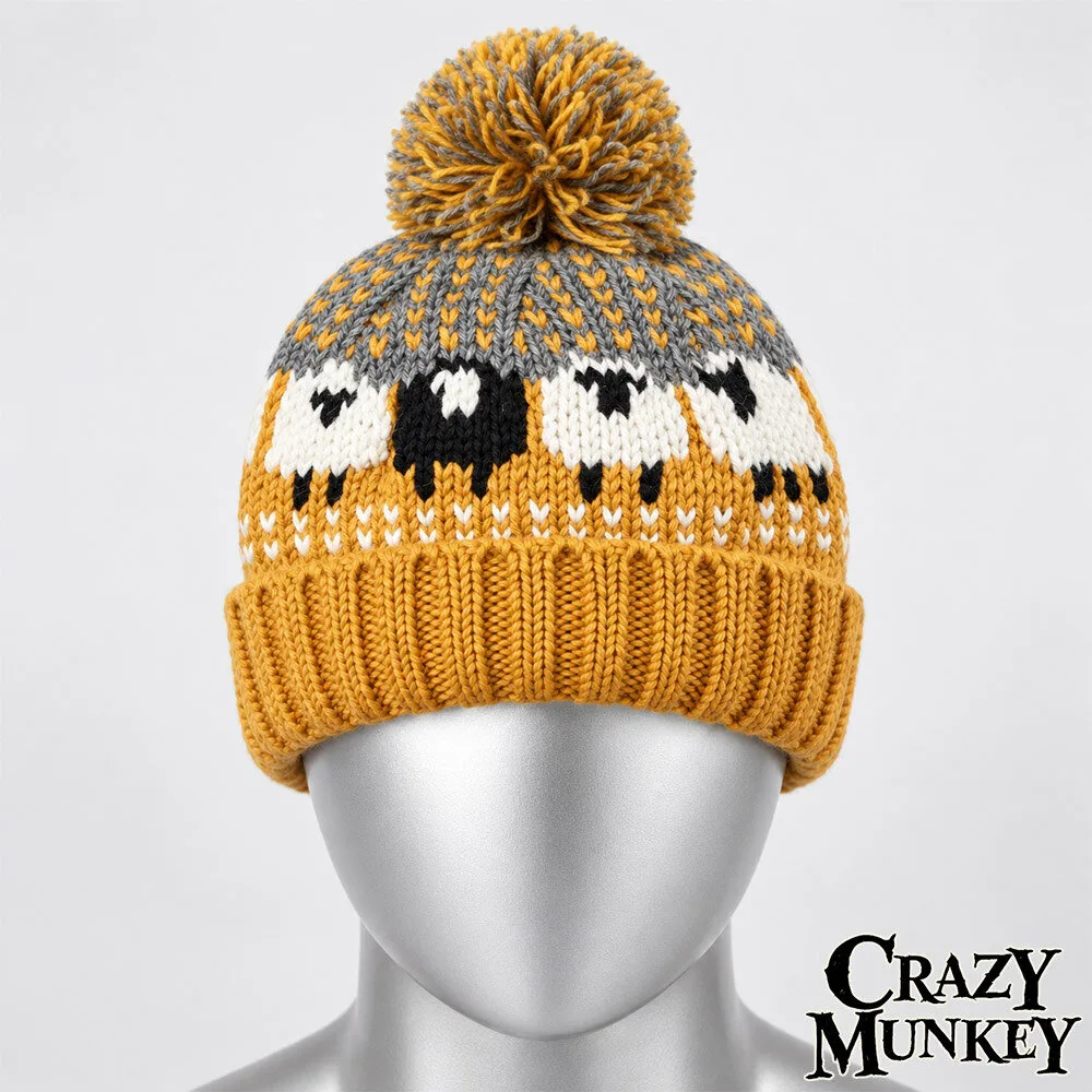 Cozy Sheep Pattern Winter Knit Beanie Hat | Headwear 4 Cozy Sheep Pattern Winter Knit Beanie Hat | Headwear