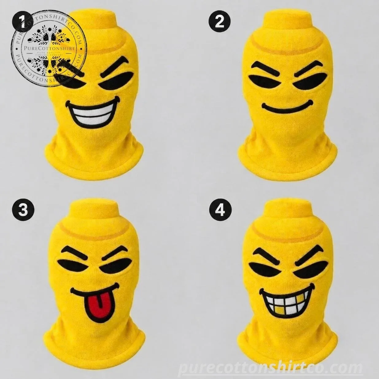 LEGO-Inspired Yellow Minifigure Balaclava Mask (Choose Option) 3 LEGO-Inspired Yellow Minifigure Balaclava Mask (Choose Option)