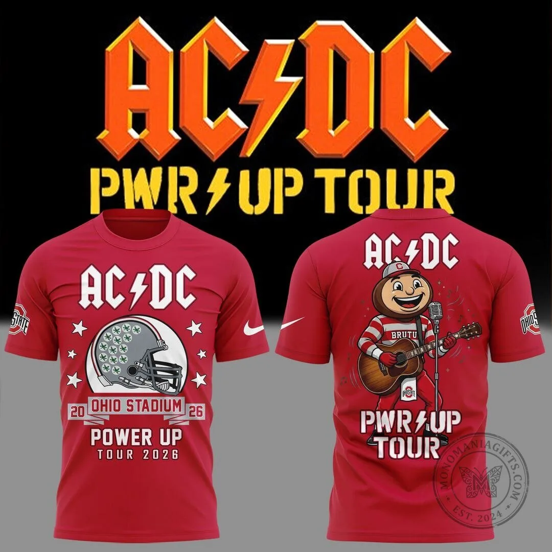 Ohio State Football AC/DC Power Up Tour 2026 Scarlet Red T-Shirt