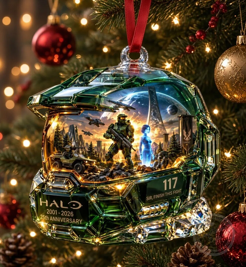 Halo 25th Anniversary 2001-2026 Master Chief Helmet Christmas Ornament 4 Halo 25th Anniversary 2001-2026 Master Chief Helmet Christmas Ornament