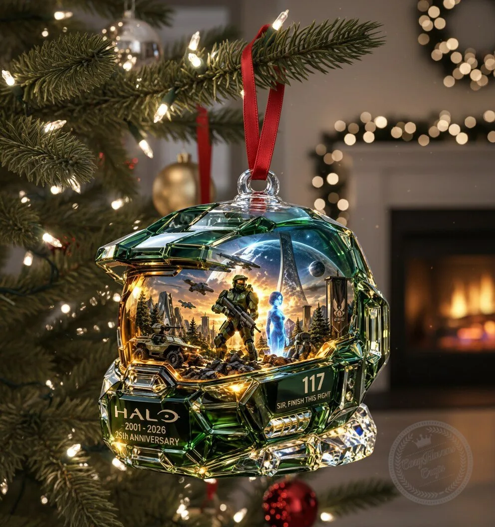 Halo 25th Anniversary 2001-2026 Master Chief Helmet Christmas Ornament 5 Halo 25th Anniversary 2001-2026 Master Chief Helmet Christmas Ornament