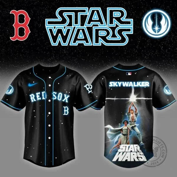 Luke Skywalker Star Wars Boston Red Sox Baseball Jersey 3 Luke Skywalker Star Wars Boston Red Sox Baseball Jersey