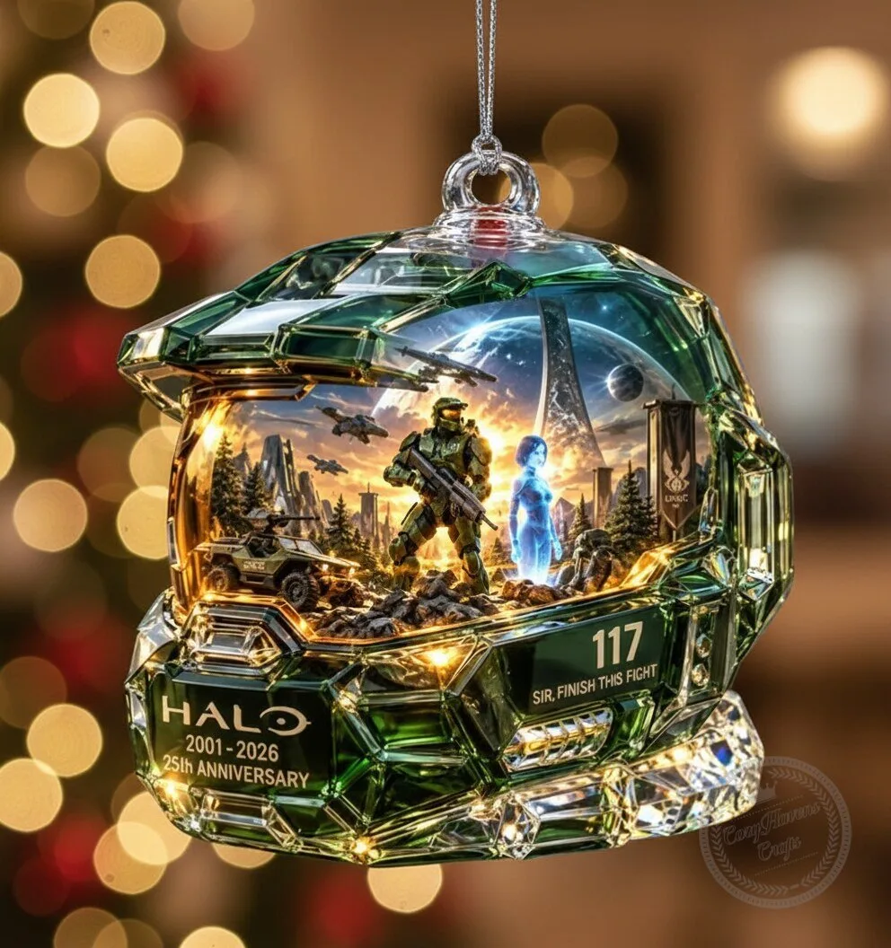 Halo 25th Anniversary 2001-2026 Master Chief Helmet Christmas Ornament 7 Halo 25th Anniversary 2001-2026 Master Chief Helmet Christmas Ornament