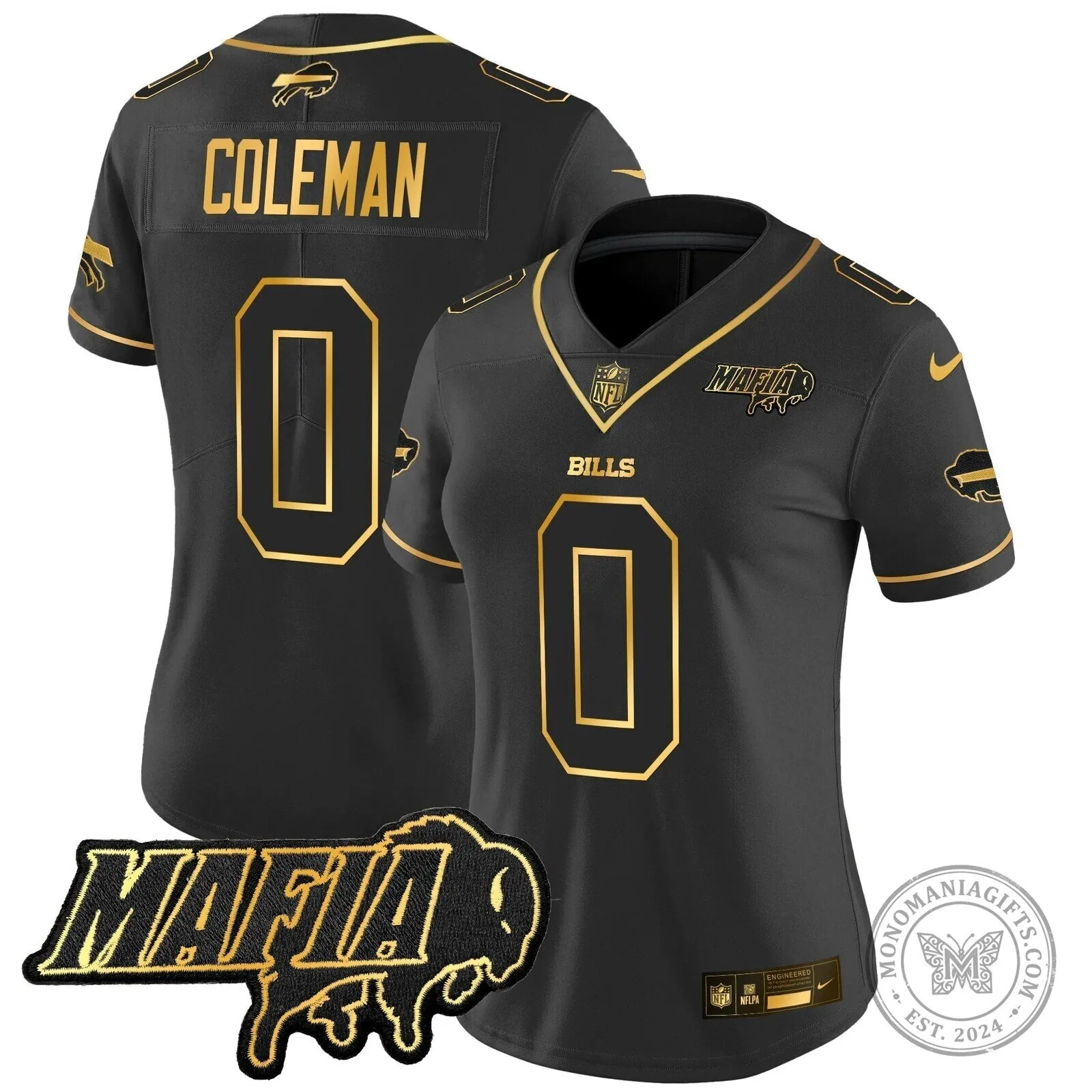 Limited Black Gold Vapor Football Jersey for Josh Allen of the Buffalo Bills Mafia 47 Limited Black Gold Vapor Football Jersey for Josh Allen of the Buffalo Bills Mafia