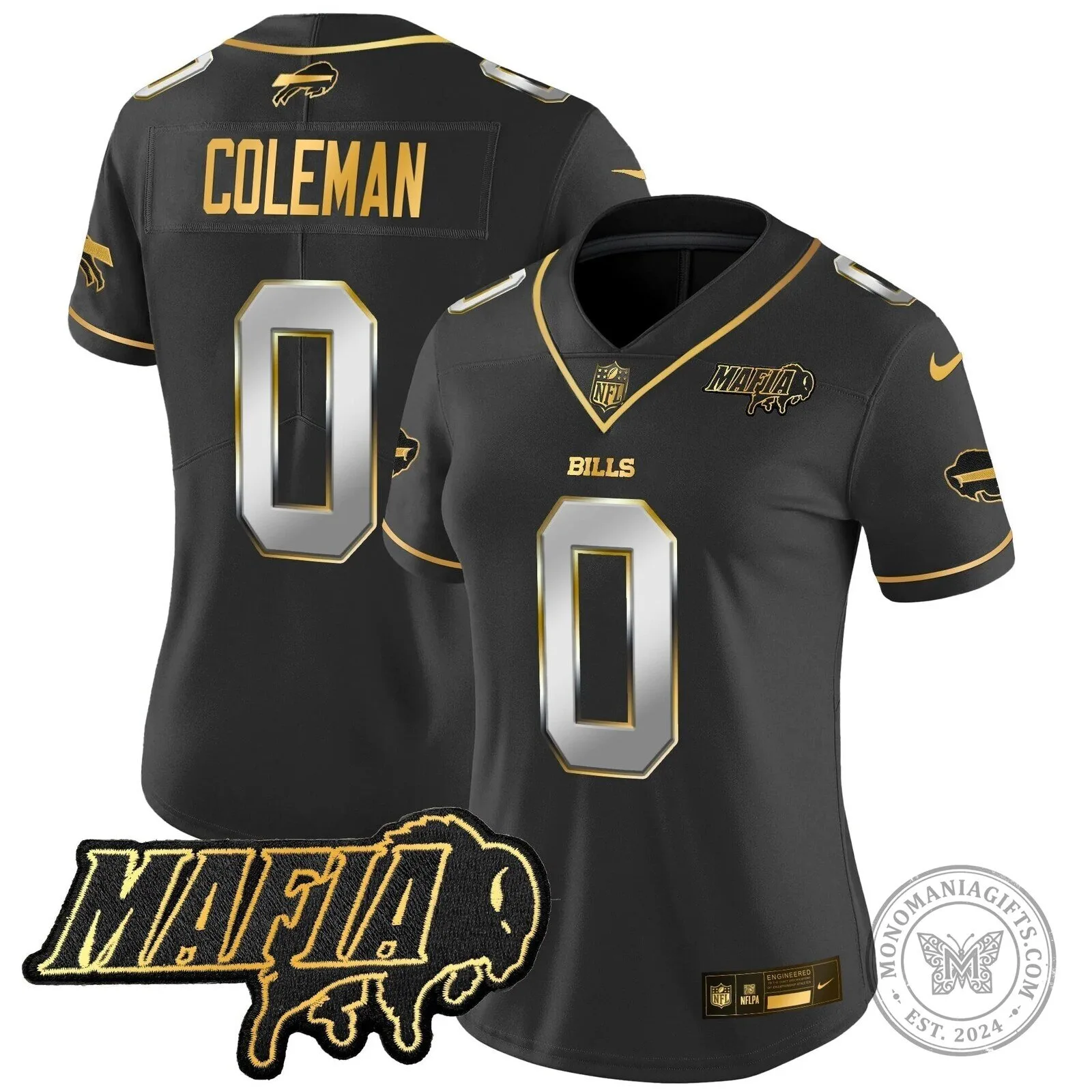 Limited Black Gold Vapor Football Jersey for Josh Allen of the Buffalo Bills Mafia 56 Limited Black Gold Vapor Football Jersey for Josh Allen of the Buffalo Bills Mafia