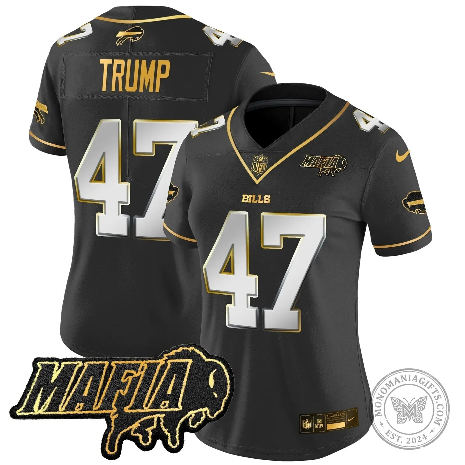 Limited Black Gold Vapor Football Jersey for Josh Allen of the Buffalo Bills Mafia 57 Limited Black Gold Vapor Football Jersey for Josh Allen of the Buffalo Bills Mafia