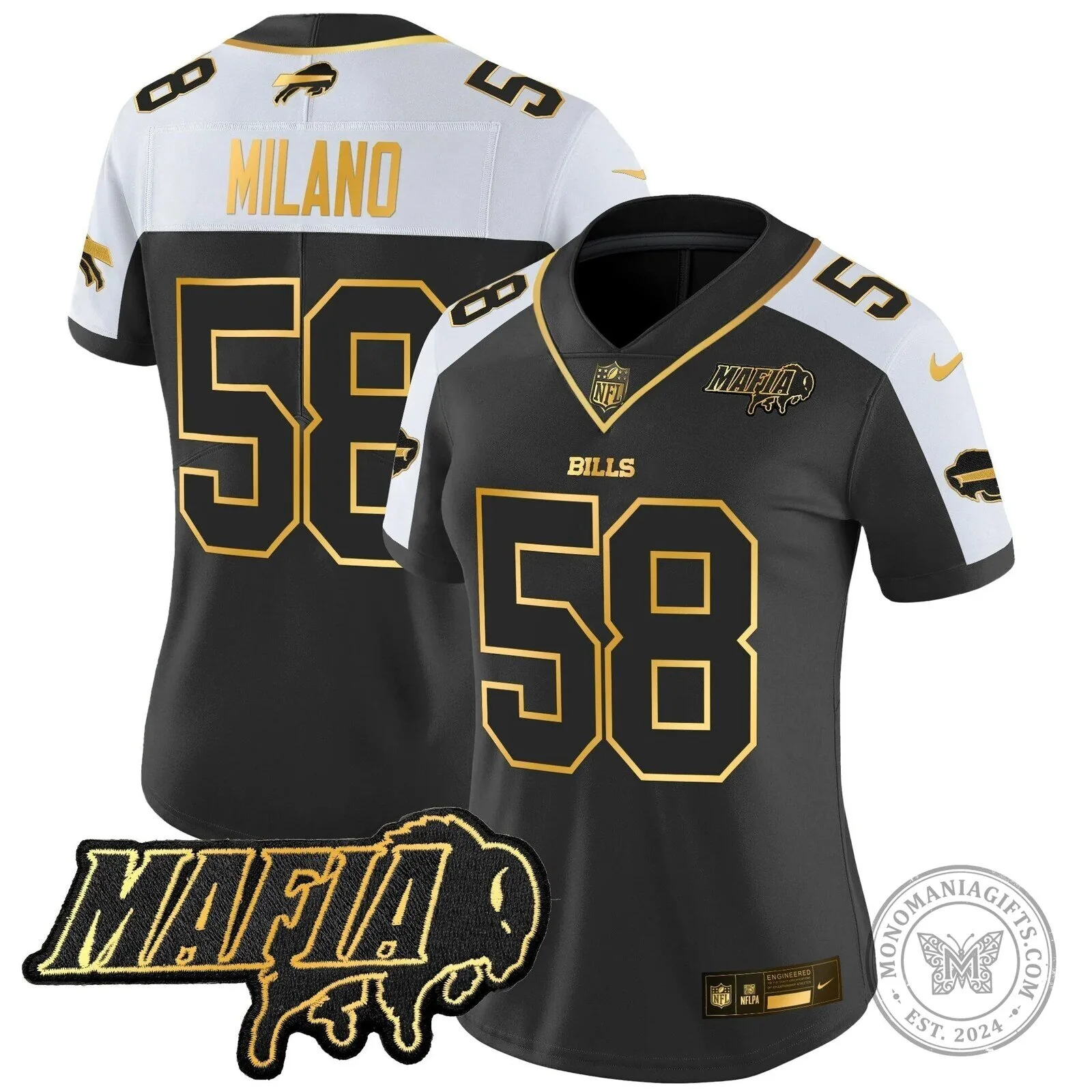 Limited Black Gold Vapor Football Jersey for Josh Allen of the Buffalo Bills Mafia 59 Limited Black Gold Vapor Football Jersey for Josh Allen of the Buffalo Bills Mafia