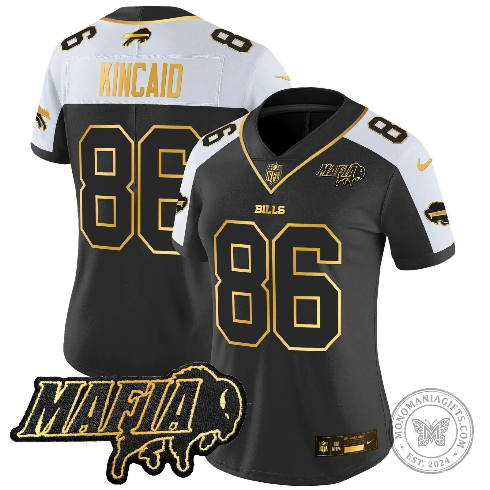 Limited Black Gold Vapor Football Jersey for Josh Allen of the Buffalo Bills Mafia 60 Limited Black Gold Vapor Football Jersey for Josh Allen of the Buffalo Bills Mafia