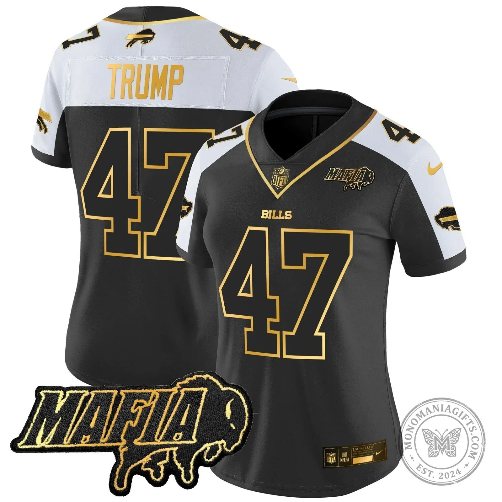 Limited Black Gold Vapor Football Jersey for Josh Allen of the Buffalo Bills Mafia 62 Limited Black Gold Vapor Football Jersey for Josh Allen of the Buffalo Bills Mafia