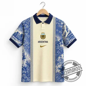 Argentina Vintage Porcelain Floral 3 Stars Concept Polo Soccer Jersey Shirt 3 Argentina Vintage Porcelain Floral 3 Stars Concept Polo Soccer Jersey Shirt