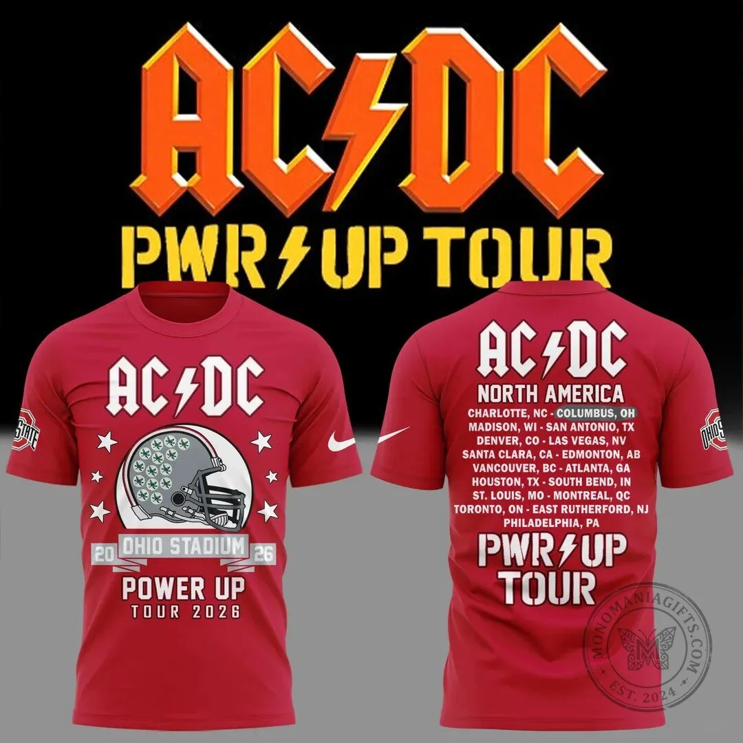 2026 Concert T-Shirt for Ohio State Football - AC/DC Power Up Tour