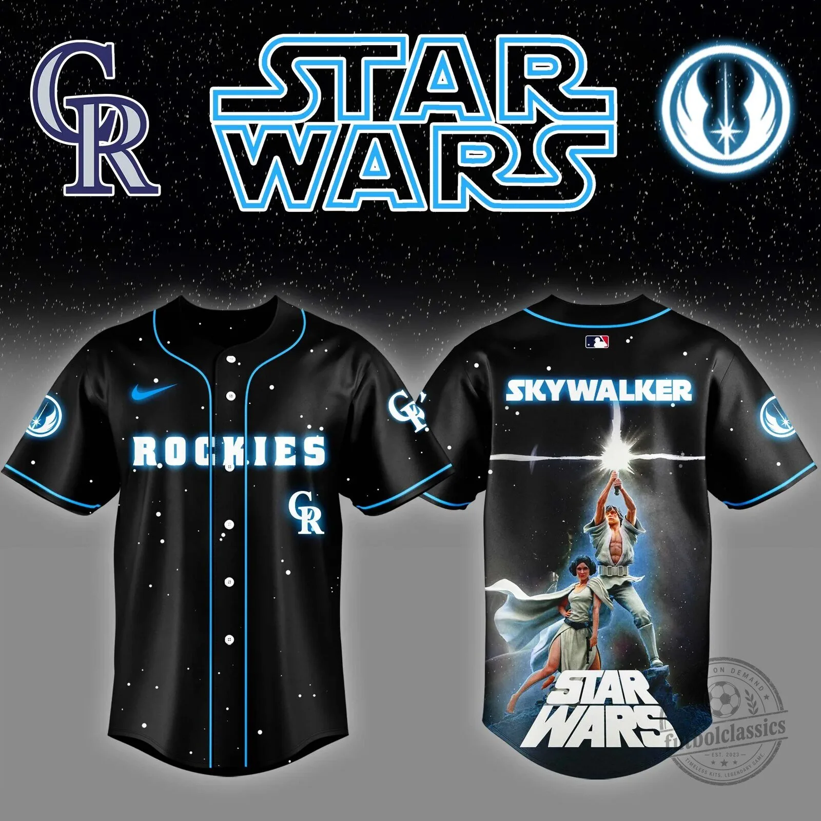 Skywalker Star Wars Colorado Rockies Baseball Jersey