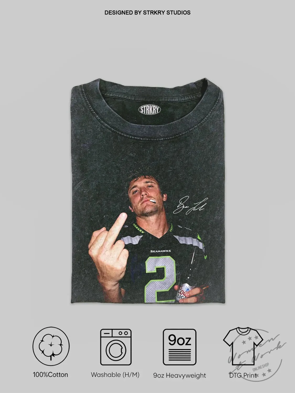 Retro Seattle Seahawks Football Player Middle Finger Graphic T-Shirt 1 Retro Seattle Seahawks Football Player Middle Finger Graphic T-Shirt