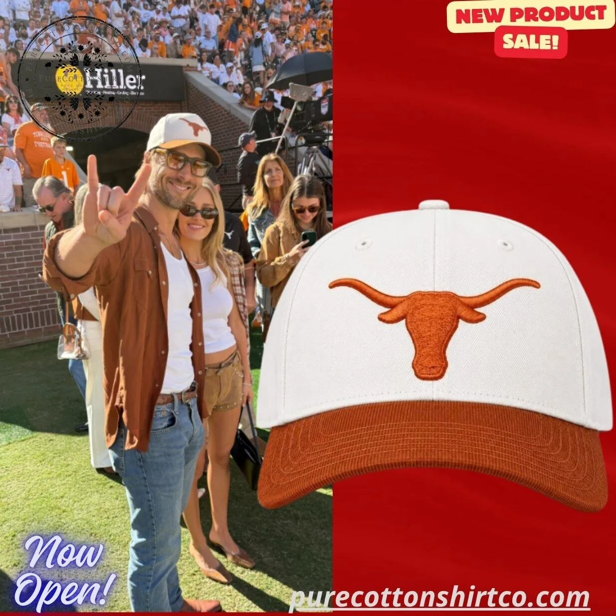 Glen Powell Texas Longhorns Logo Cap Hat