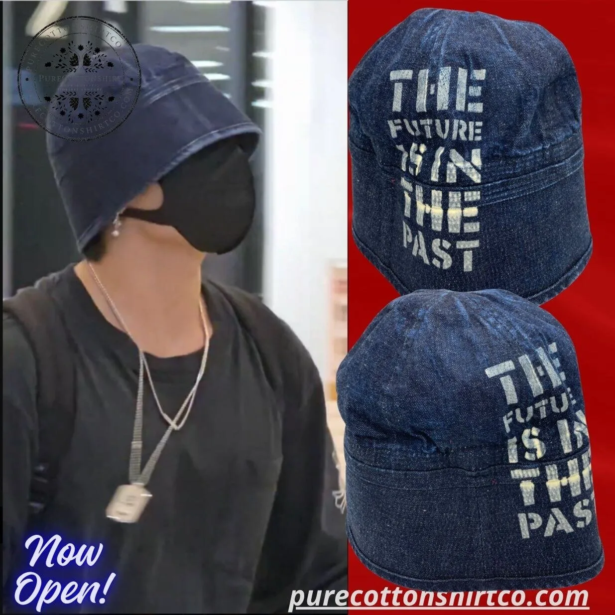 BTS JUNGKOOK Human Made Denim Sailor Cap Hat 3 BTS JUNGKOOK Human Made Denim Sailor Cap Hat