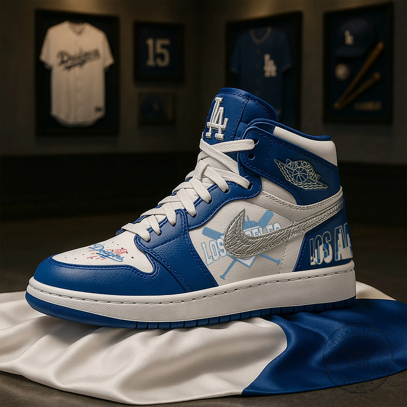 Los Angeles Dodgers Air Jordan 1 High Top Sneakers for Men and Women 1 Los Angeles Dodgers Air Jordan 1 High Top Sneakers for Men and Women