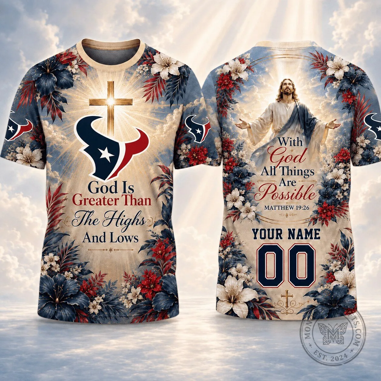Houston Texans Football Personalized God Is Greater Than The Highs And Lows T-Shirt