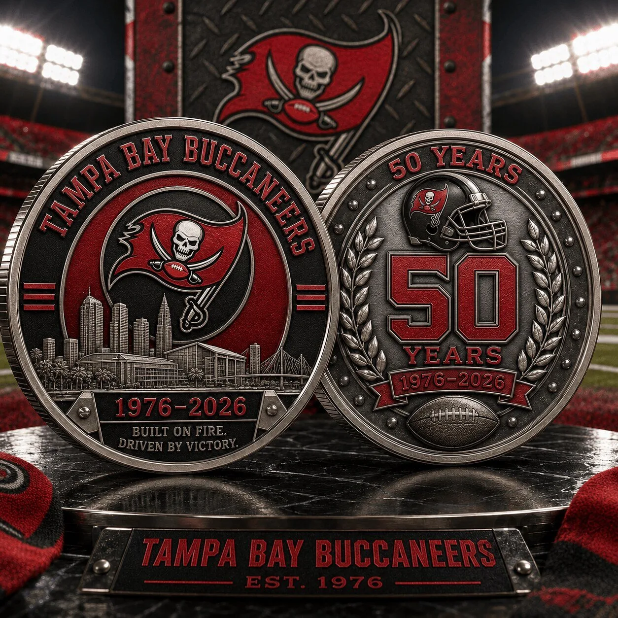 Tampa Bay Buccaneers 50th Anniversary Commemorative Football Coin